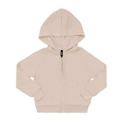 Fleece Zip Up Hoodie in Almond
