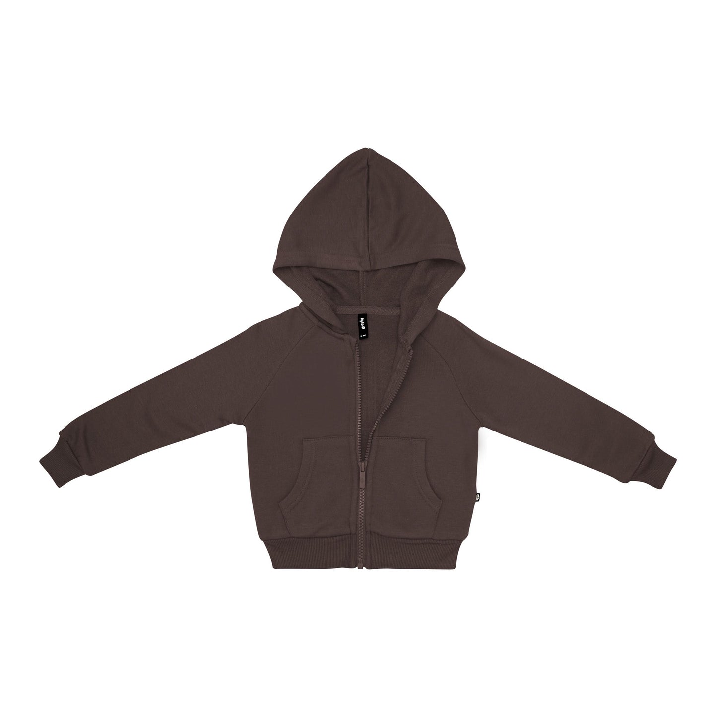 Fleece Zip Up Hoodie in Espresso