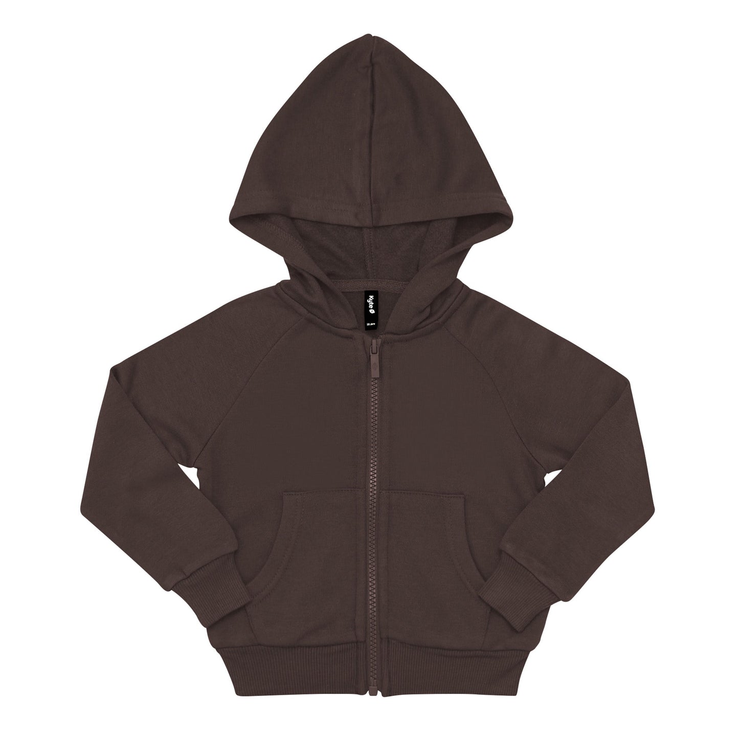 Fleece Zip Up Hoodie in Espresso
