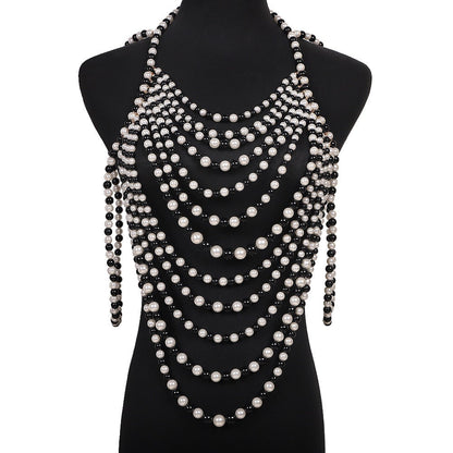 Multi Layered Chain Beaded Necklace