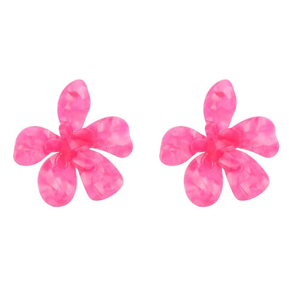 Acrylic Large Flower Earrings