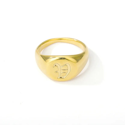 Stainless Steel A-Z Letter Initial Rings