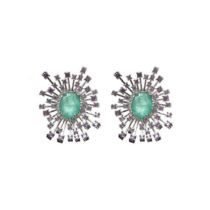 Sparkling Hollow Fireworks Zircon Earrings