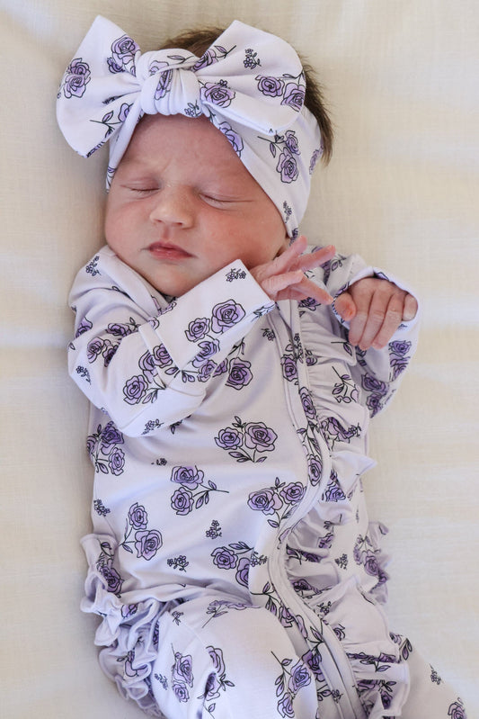 Knit Large Bow Headwrap | Amethyst Garden