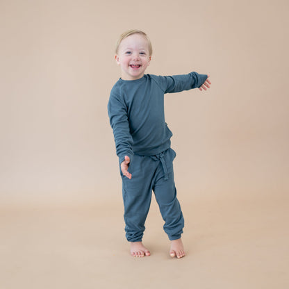 Bamboo Jersey Jogger Set in Atlantic