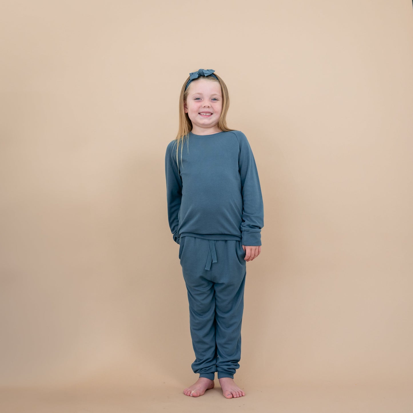 Bamboo Jersey Jogger Set in Atlantic
