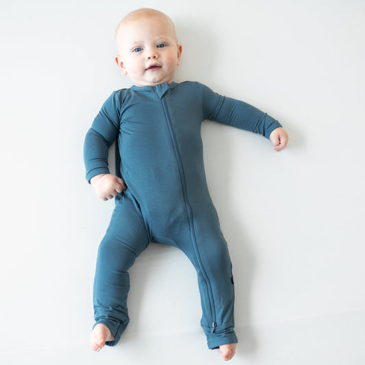 Zippered Romper in Atlantic