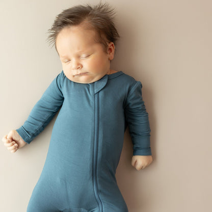 Zippered Footie in Atlantic