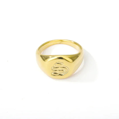 Stainless Steel A-Z Letter Initial Rings