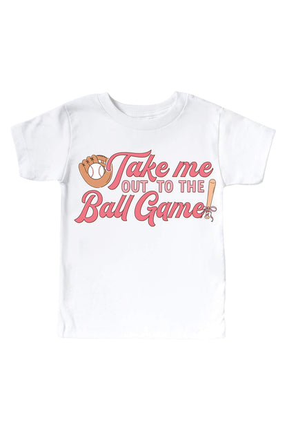 Take Me Out Pink Graphic Bodysuit & Kids Tee | White