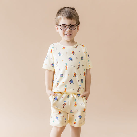Short Sleeve Jogger Set in Winnie the Pooh Celebration