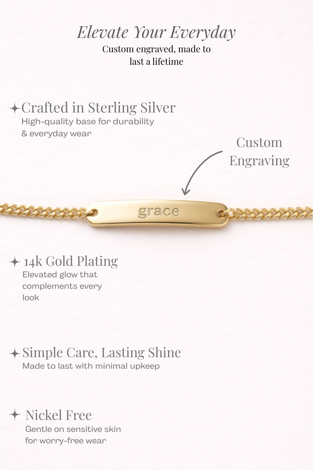 Engraved Bar Bracelet