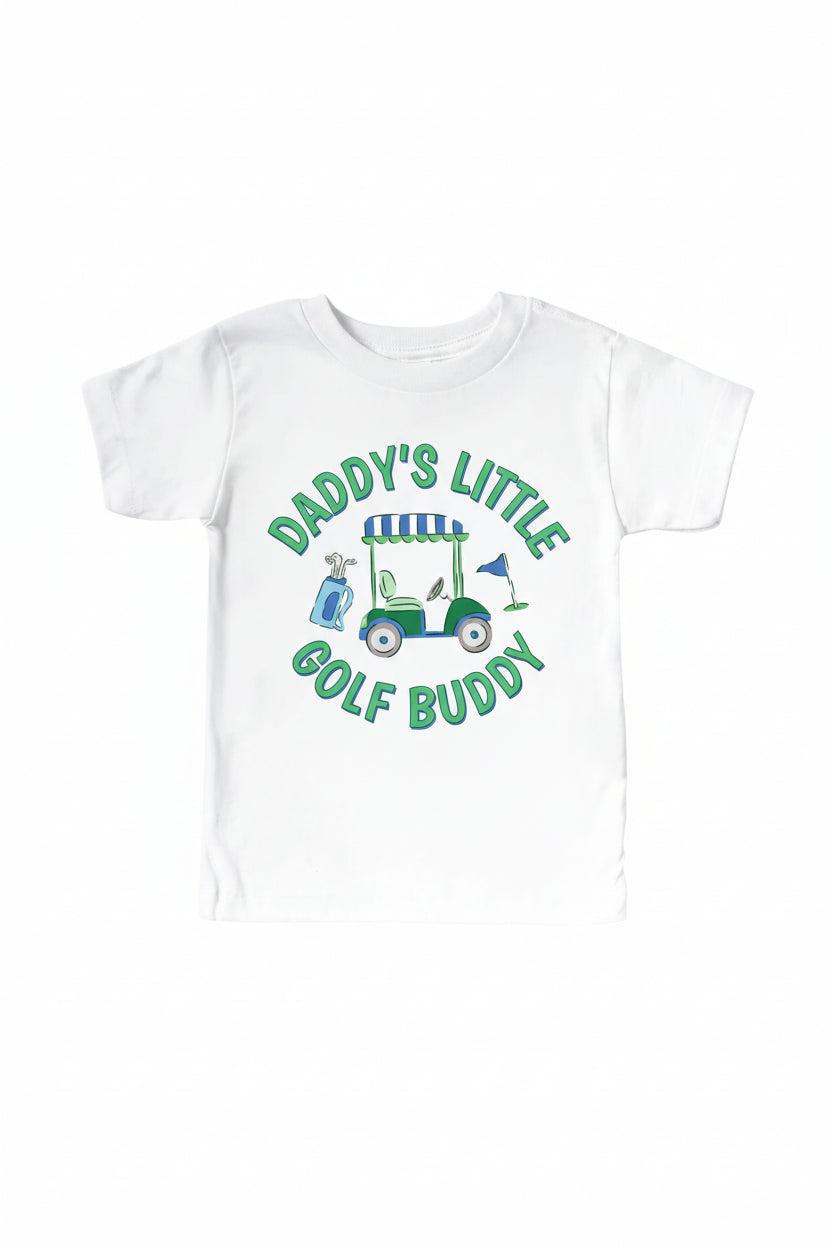 Daddy's Little Golf Buddy Kids Graphic Tee | White