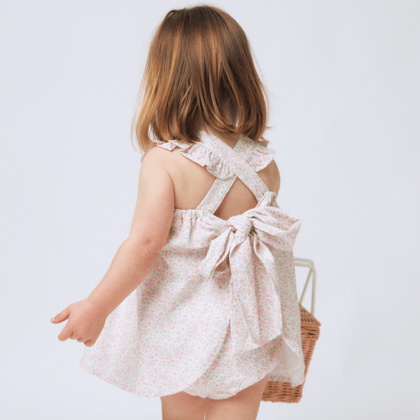 baby antique floral flutter tank bloomer set