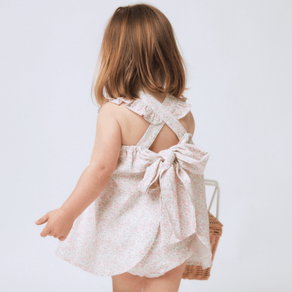 baby antique floral flutter tank bloomer set
