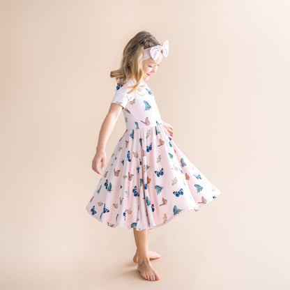 Twirl Dress in Blush Butterfly