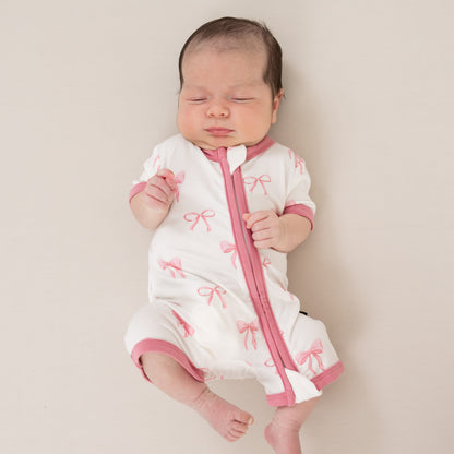 Zippered Shortall Romper in Bow