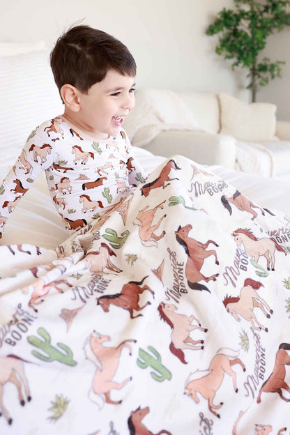 Personalized Kids Blanket | Pony Club Neutral