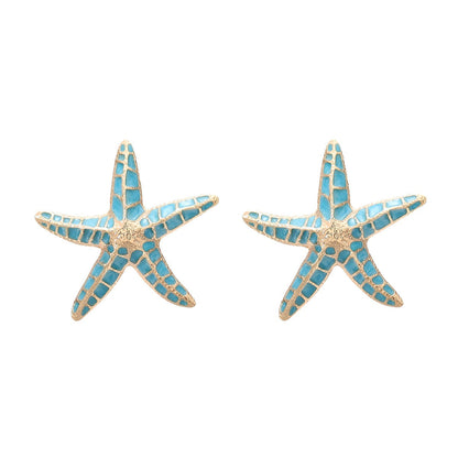 Starfish Drip Oil Earrings