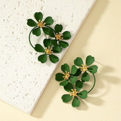 Vintage Flower Winter Earrings