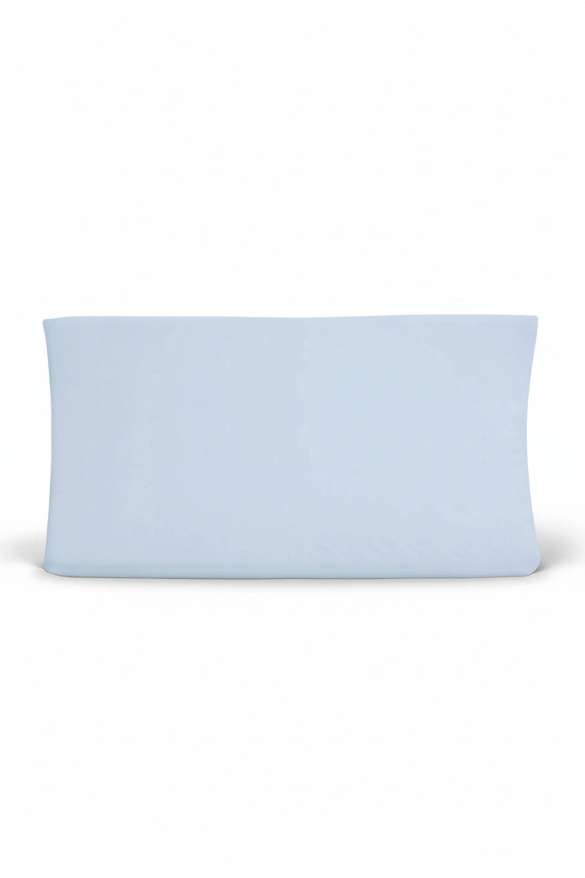 Solid Baby Blue Bamboo Changing Pad Cover
