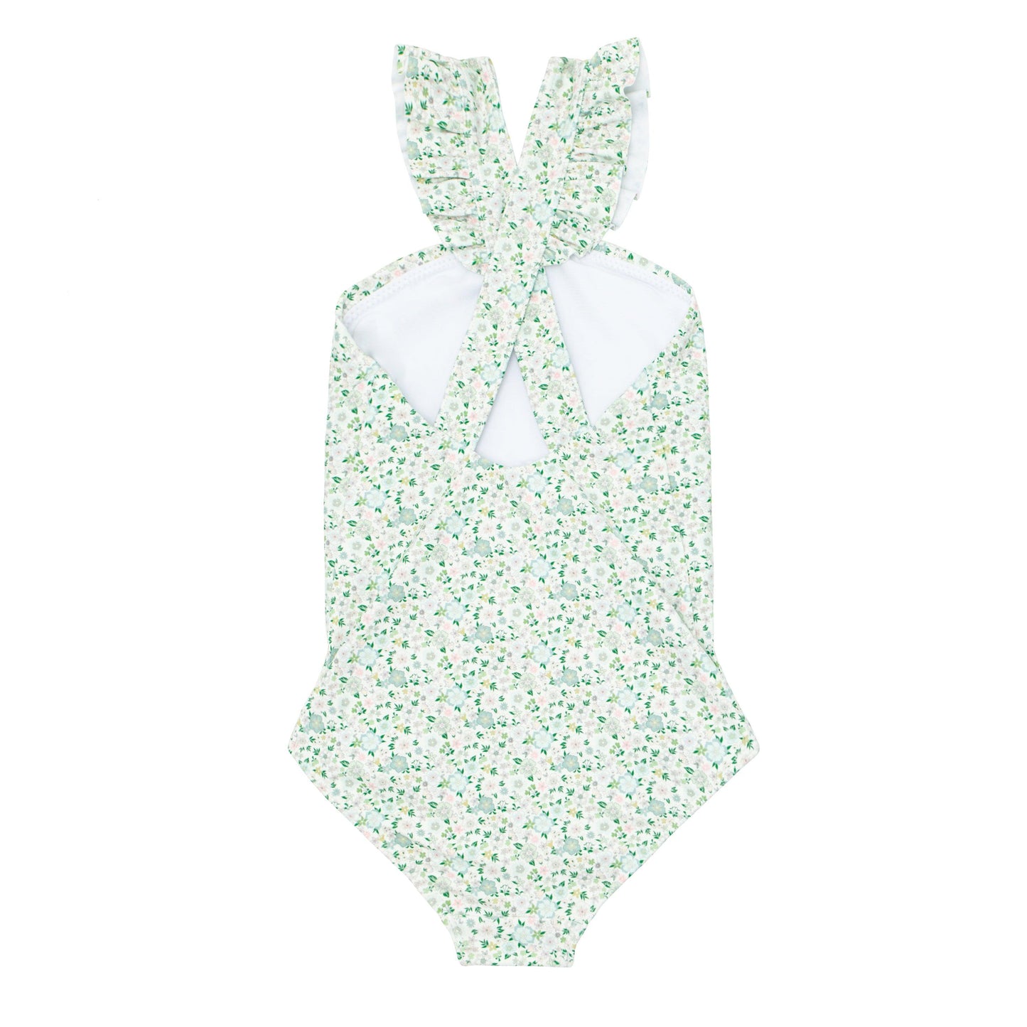 girls sea marsh floral v-neck crossover one piece