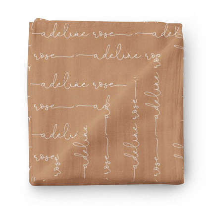 Personalized Camel Baby Name Swaddle Blanket