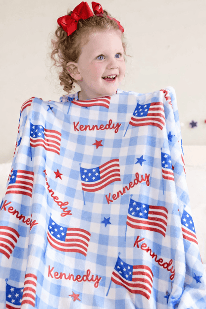 Personalized Kids Blanket | Star-Spangled Picnic
