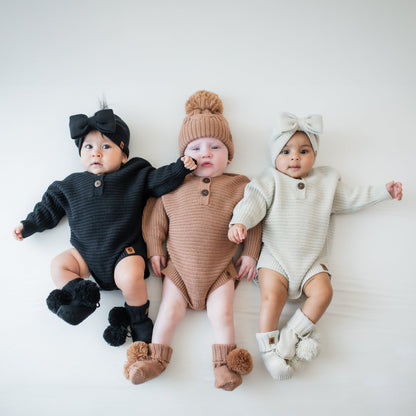 Chunky Knit Romper in Midnight