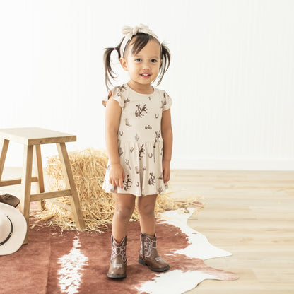 Twirl Bodysuit Dress in Classic Cowboy