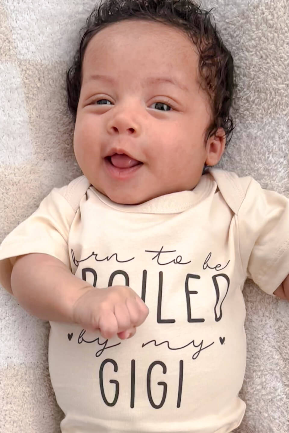 Personalized Born To Be Spoiled Graphic Bodysuit | Natural