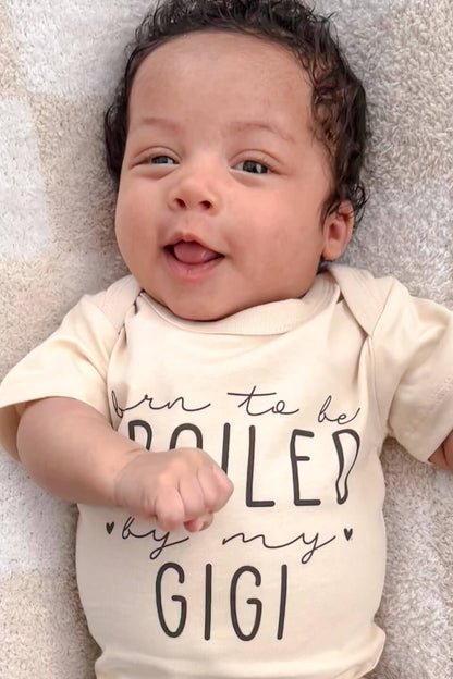 Personalized Born To Be Spoiled Graphic Bodysuit | Natural