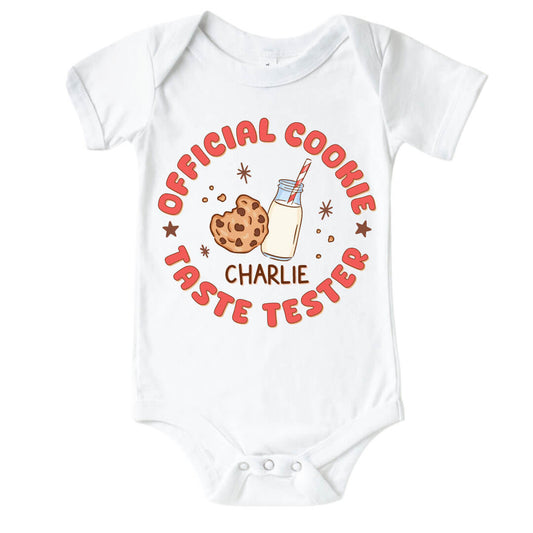 Personalized Official Cookie Tester Graphic Bodysuit & Kids Tee | White