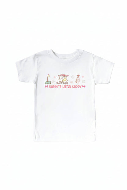 Daddy's Little Caddy Kids Graphic Tee | White