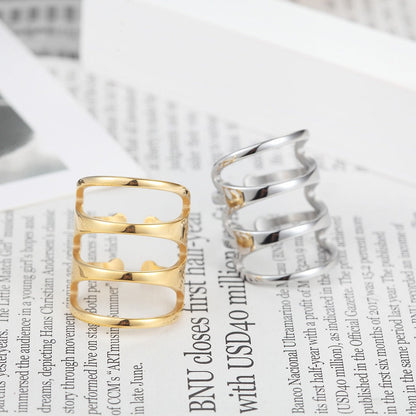 Three Rounds Titanium Steel Ring