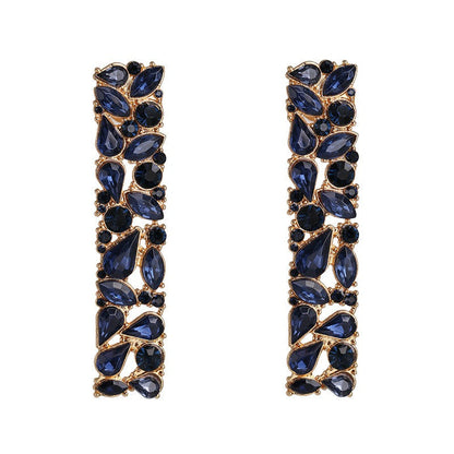 Retro Geometric Rhinestone Earrings