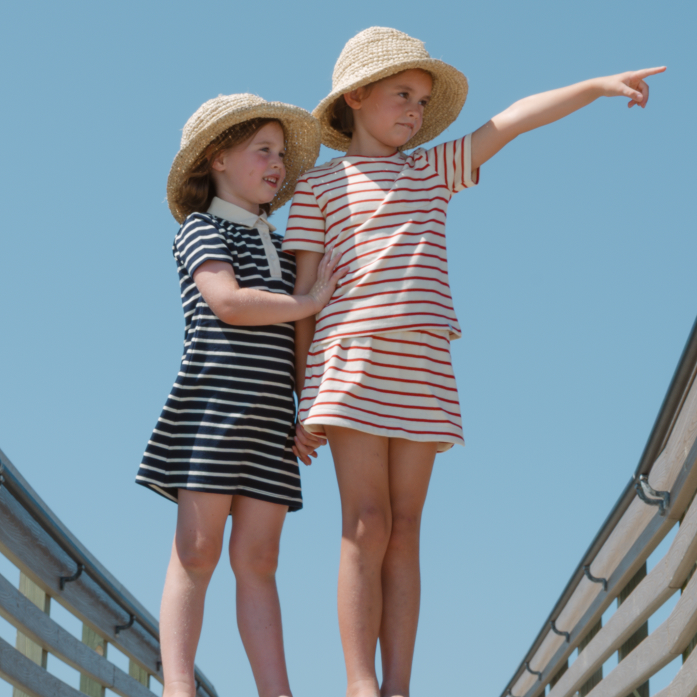 girls navy and cream stripe short sleeve tennis dress