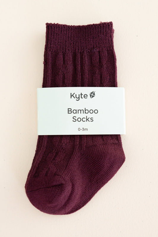 Knee High Socks in Burgundy