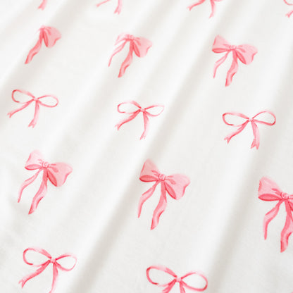 Puff Sleeve Twirl Dress in Bow