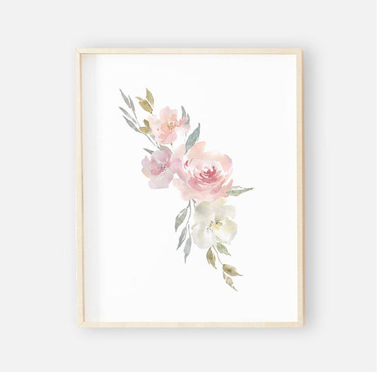 Delaney Dusty Blush Floral Bundled Digital Nursery Art