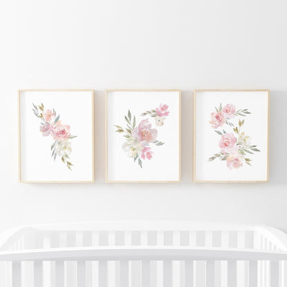Delaney Dusty Blush Floral Bundled Digital Nursery Art
