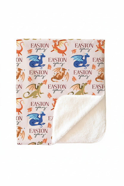 Dragon Friends Personalized Kids Blanket