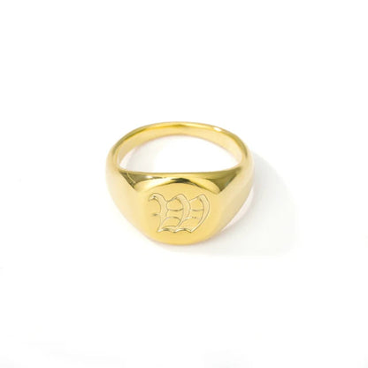 Stainless Steel A-Z Letter Initial Rings