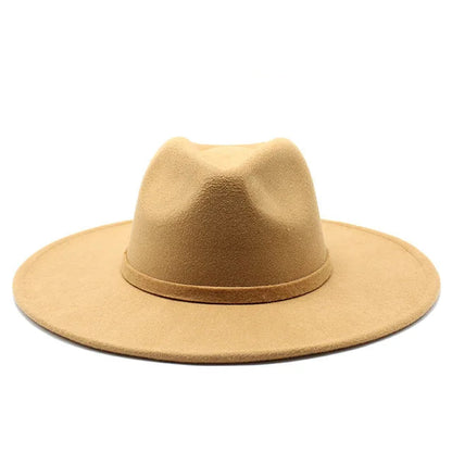 Wide Brim Felt Fedora Hat