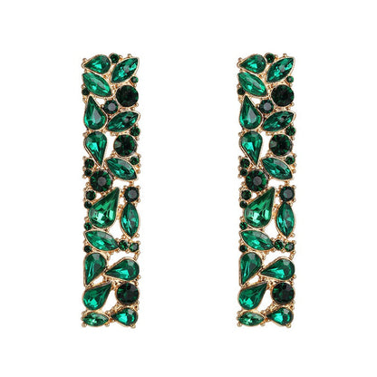 Retro Geometric Rhinestone Earrings