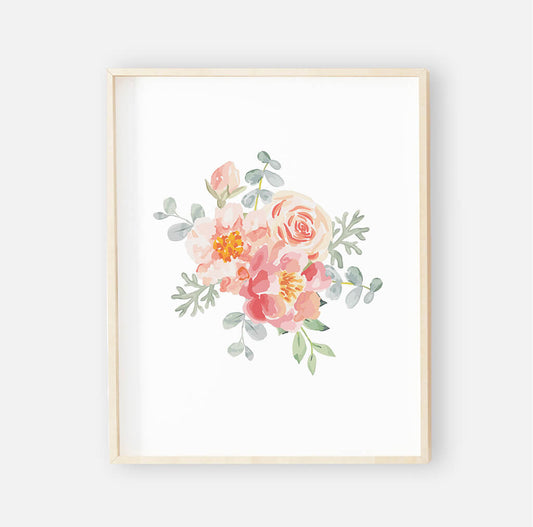 Ella's Dusty Rose Floral Digital Nursery Art Bundle