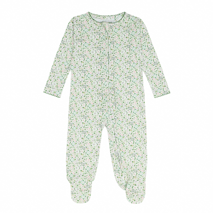 baby sea marsh floral pima footie