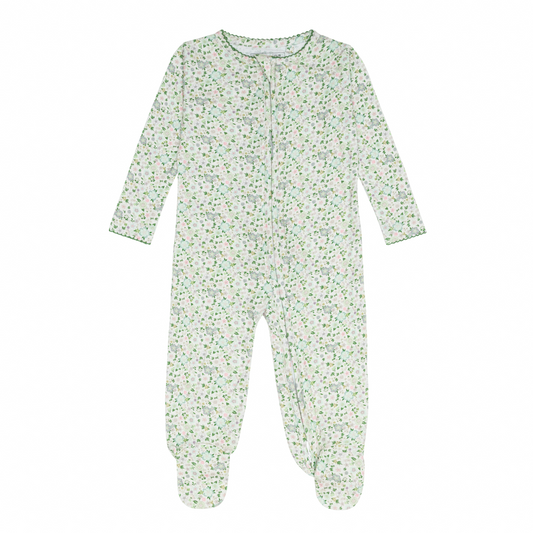 baby sea marsh floral pima footie