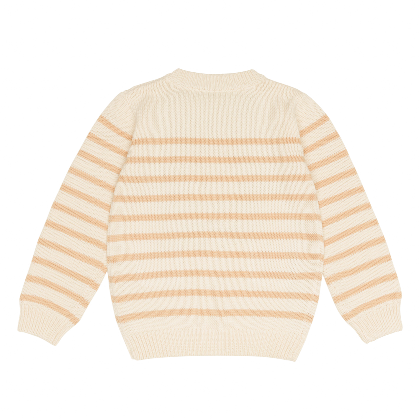 unisex cream and tan stripe knit cardigan