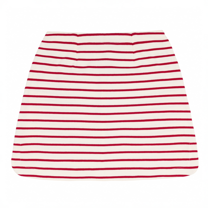 women's cream and red stripe skirt